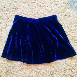 Blue velvet skirt